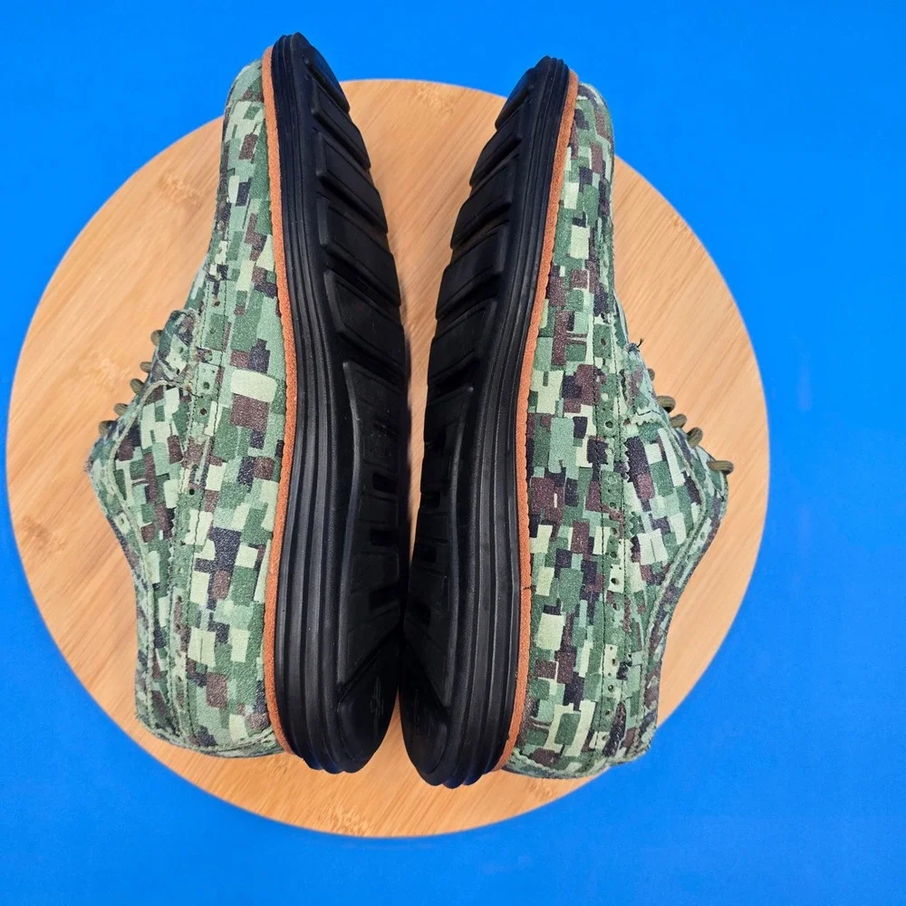 Cole Haan Lunargrand Long Wingtip Digital Camo Suede Mens Shoes C12508 Size 7.5M